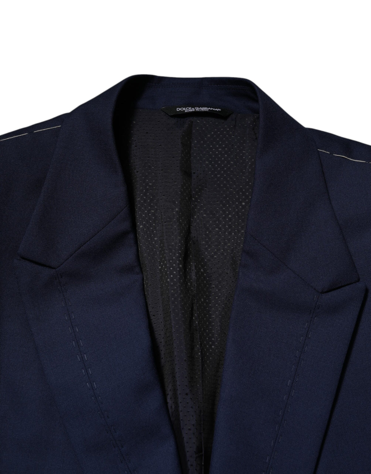 Dolce & Gabbana – Einreihiger Anzugmantel-Blazer aus blauer Wolle