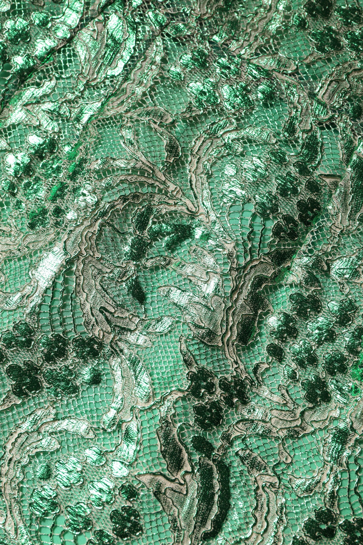 Dolce & Gabbana – Grünes Midi-Etuikleid aus geblümter Baumwolle mit Spitze