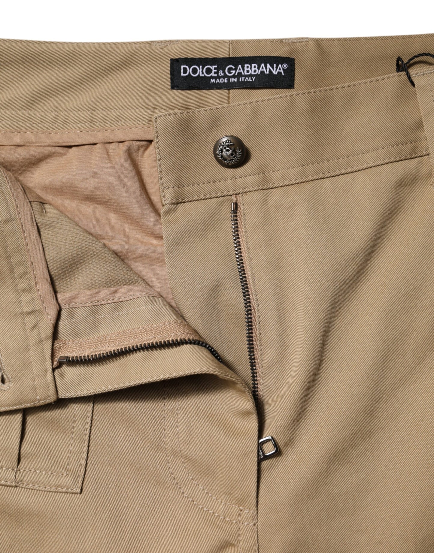Dolce & Gabbana – Cargo-Schmal zulaufende Hose aus brauner Baumwolle
