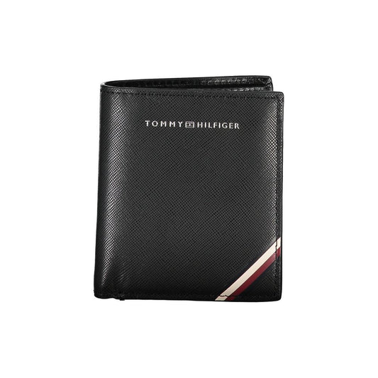 Tommy Hilfiger – Schwarze Lederbrieftasche für Herren