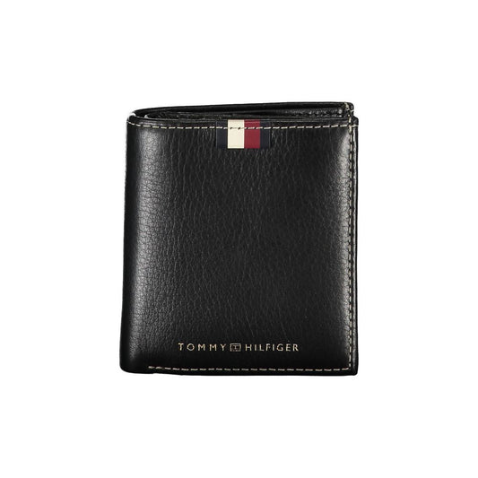 Tommy Hilfiger – Schwarze Lederbrieftasche für Herren