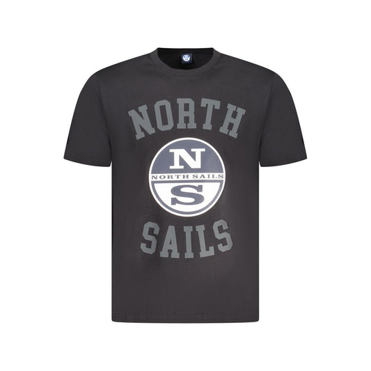 North Sails Herren-T-Shirt aus schwarzer Baumwolle