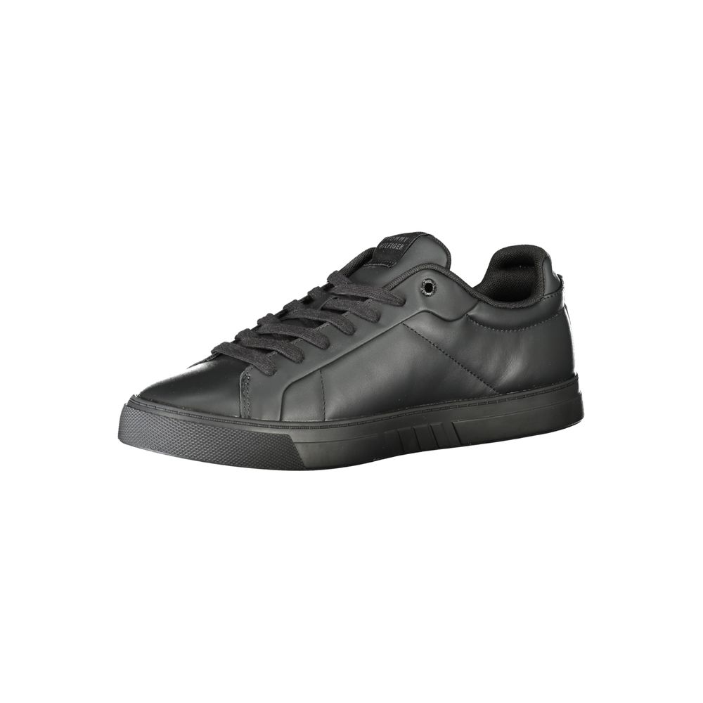 Tommy Hilfiger – Schwarze Leder-Sneaker für Herren