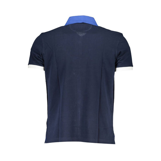 La Martina Herren-Poloshirt aus blauer Baumwolle