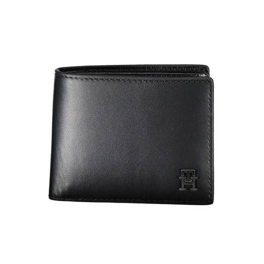 Tommy Hilfiger – Schwarze Lederbrieftasche für Herren