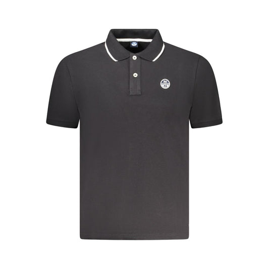 North Sails Herren-Poloshirt aus schwarzer Baumwolle
