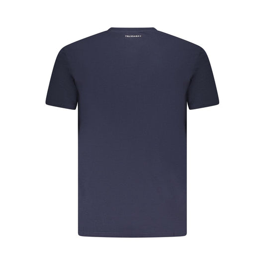 Trussardi Blaues Herren-T-Shirt aus Baumwolle