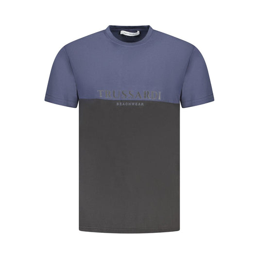 Trussardi Blaues Herren-T-Shirt aus Baumwolle