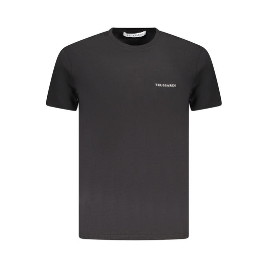 Trussardi Schwarzes Herren-T-Shirt aus Baumwolle