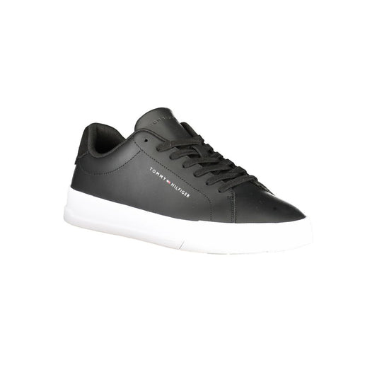 Tommy Hilfiger – Schwarze Leder-Sneaker für Herren