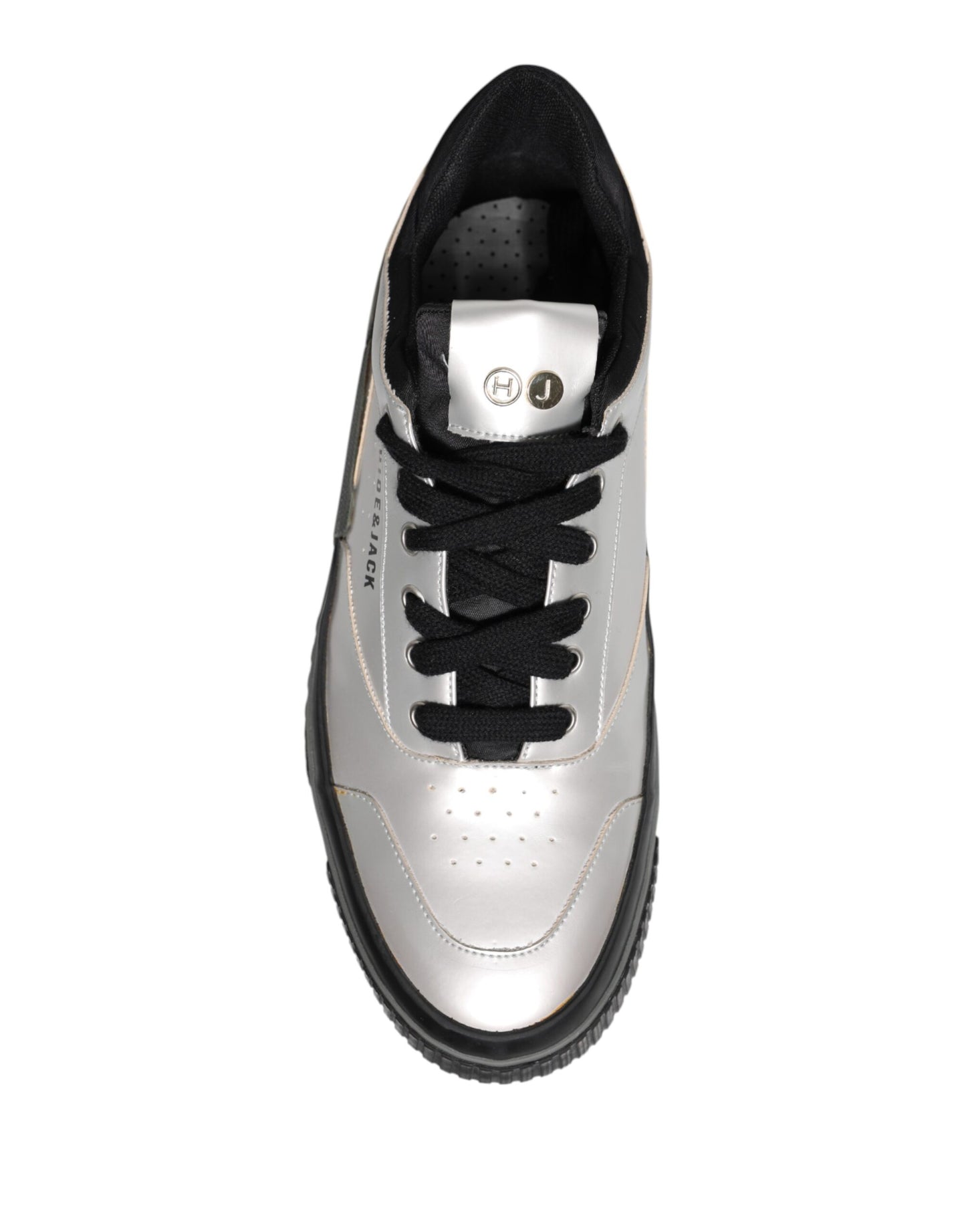 HIDE & JACK – Niedrige Schnür-Sneakers in Metallic-Silber