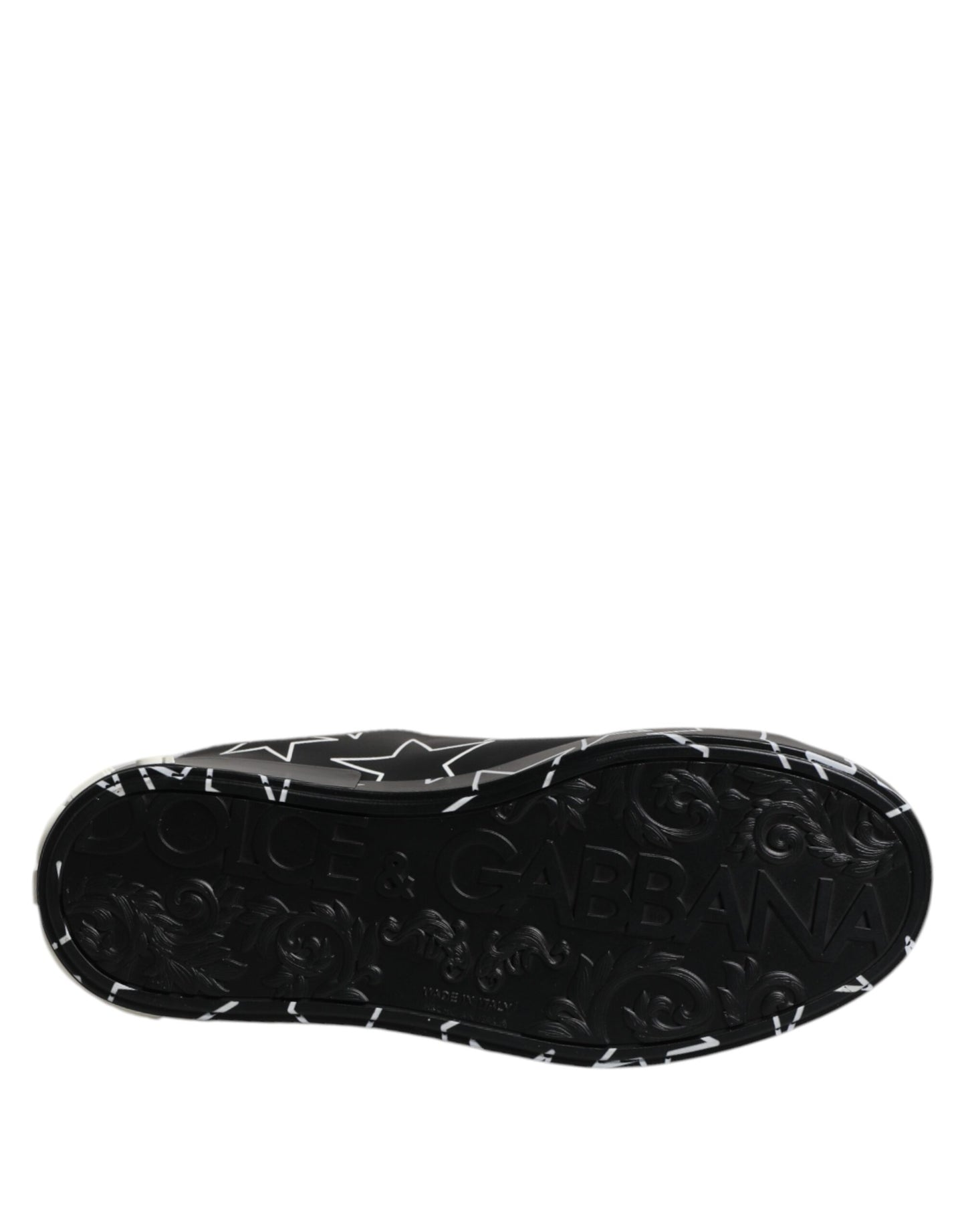 Dolce & Gabbana Schwarz Weiß Sterne Low Top Männer Sneakers Schuhe