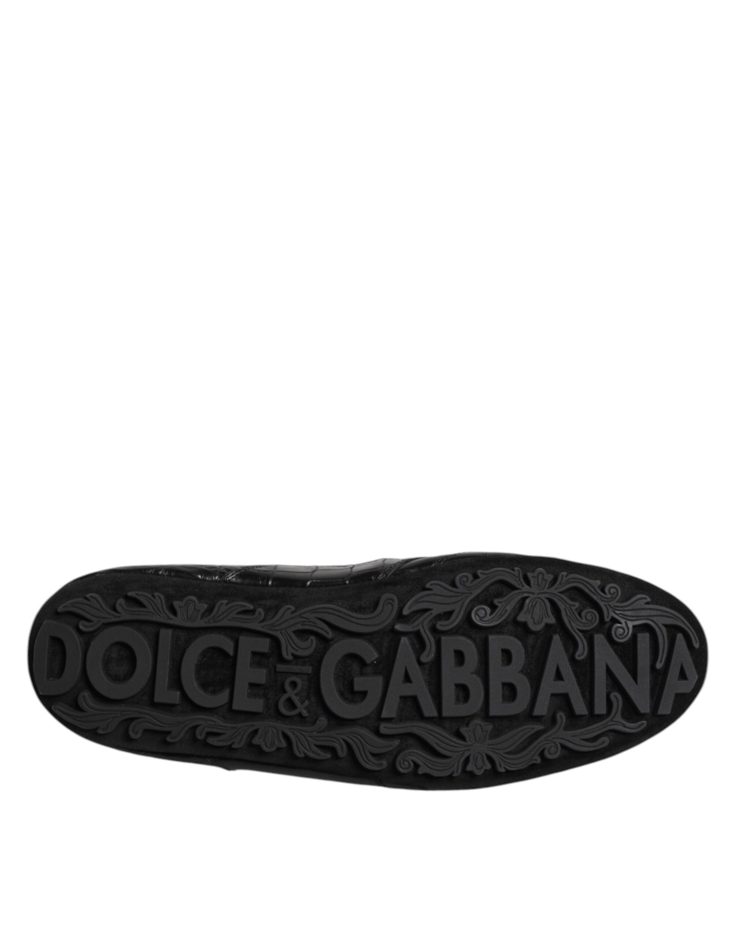 Dolce & Gabbana – Niedrige Sneakers aus exotischem Leder in Schwarz