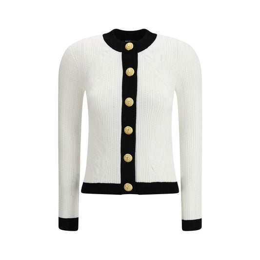 Balmain Strickjacke mit Kontrastbesatz
