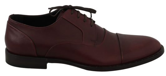 Dolce & Gabbana – Formelle Derby-Schuhe aus rotem Bordeaux-Leder