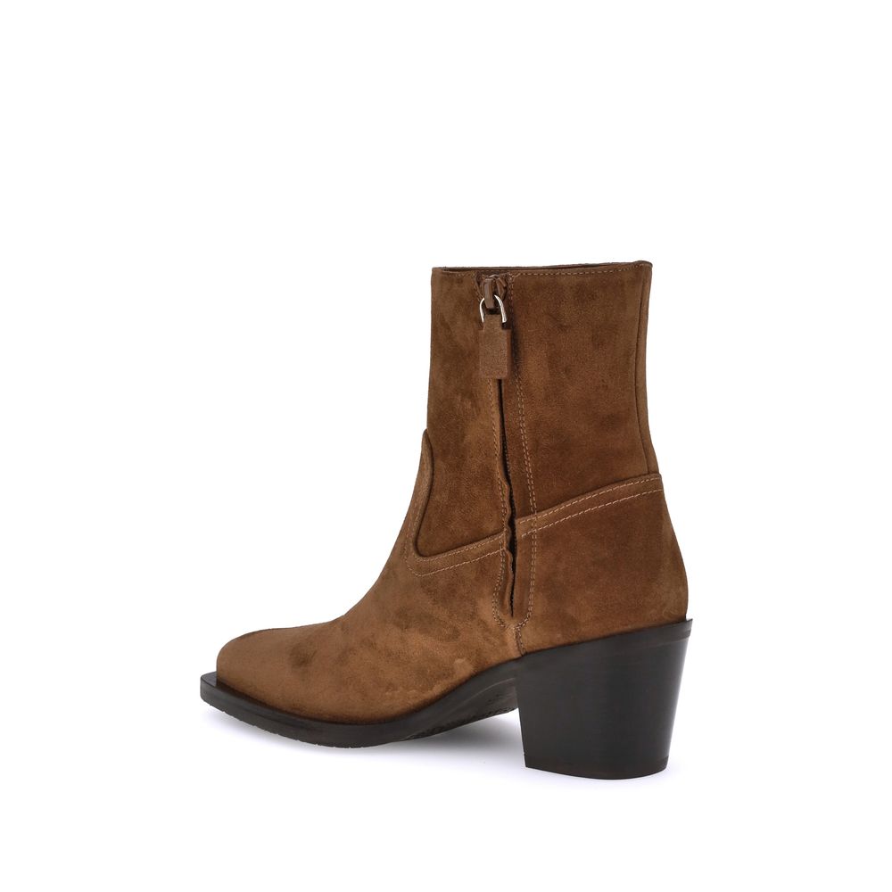 Stuart Weitzman Braune Kalbsleder Bos Taurus Stiefeletten