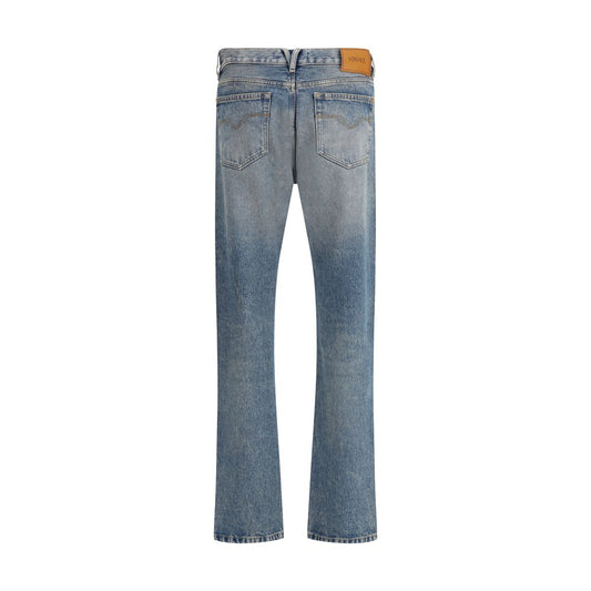 Versace Jeans aus blauem Baumwollstoff mit geradem Bein