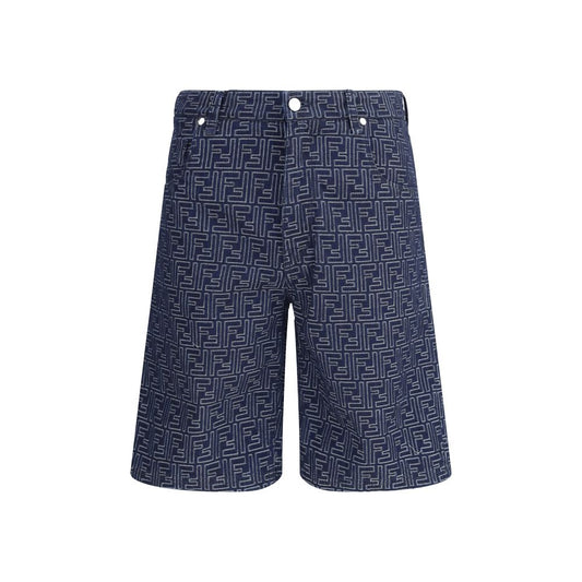 Fendi Blaue Baumwoll-Bermudashorts
