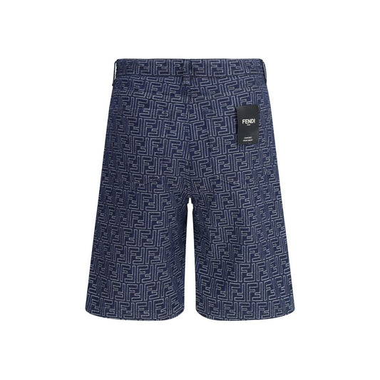 Fendi Blaue Baumwoll-Bermudashorts