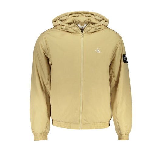 Calvin Klein – Beigefarbene Herrenjacke aus recyceltem Polyester