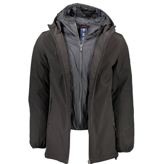 Yes Zee Schwarze Polyester Herrenjacke