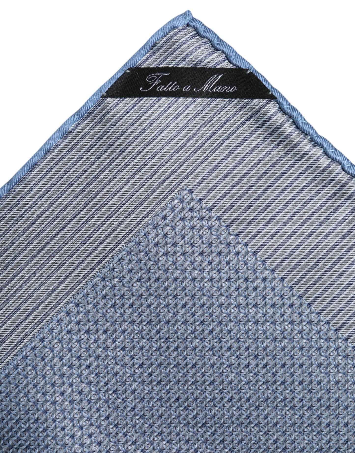 Dolce & Gabbana Hellblauer quadratischer Seidenschal für Herren