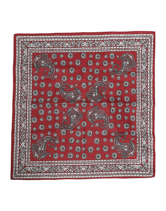 Dolce & Gabbana – Quadratischer Foulard aus Baumwolle mit Blumenmuster in Rot
