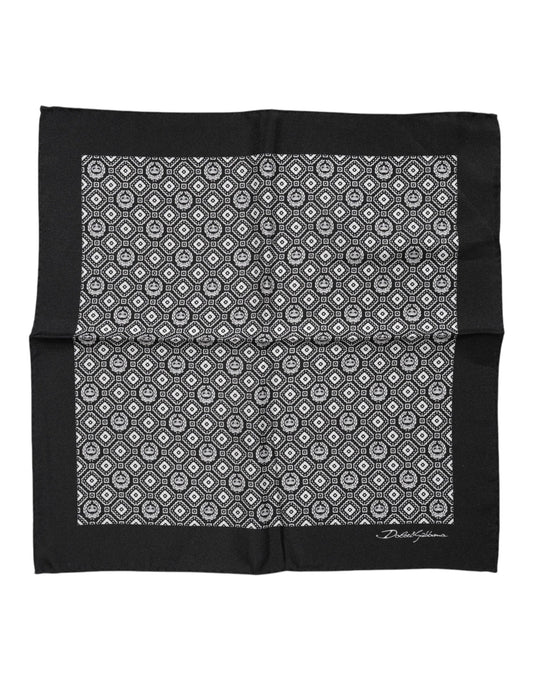 Dolce & Gabbana – Schwarz-weiß gemusterter quadratischer Foulard-Schal