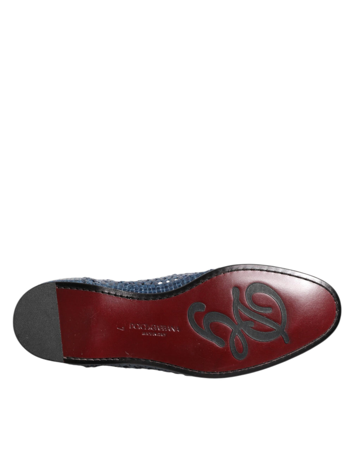 Dolce & Gabbana – Slipper aus gewebtem Leder in Blau