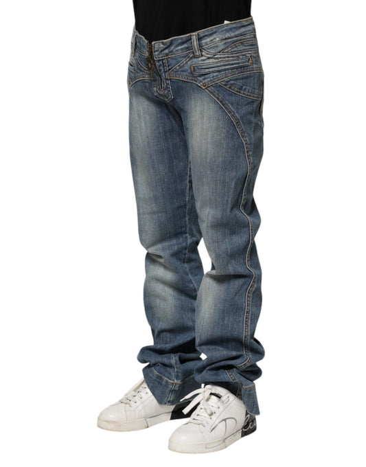 Just Cavalli – Blau verwaschene Straight-Fit-Jeans für Herren