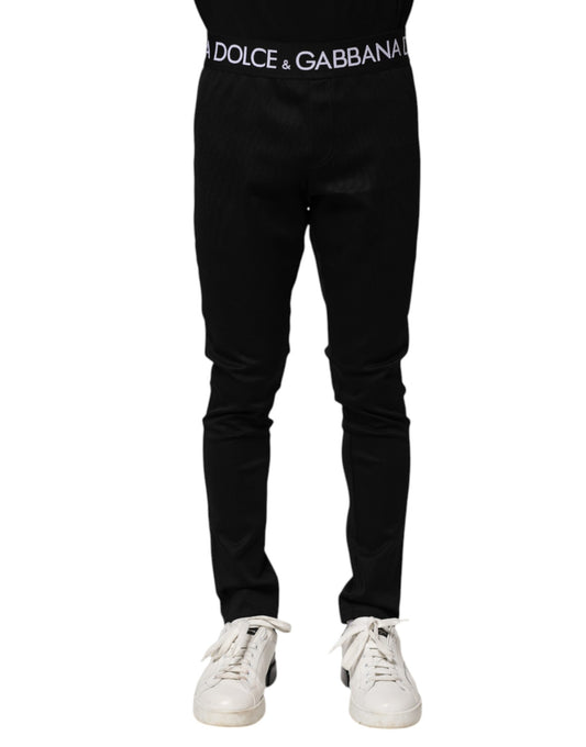 Dolce & Gabbana Schwarze Skinny-Jogginghose aus Nylon für Herren