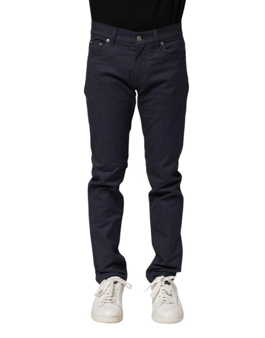 Dolce & Gabbana Dunkelblaue Skinny-Jeans aus Baumwolle