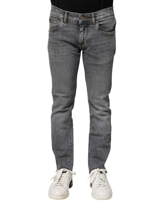 Dolce & Gabbana Graue Skinny-Jeans aus Baumwolle für Herren