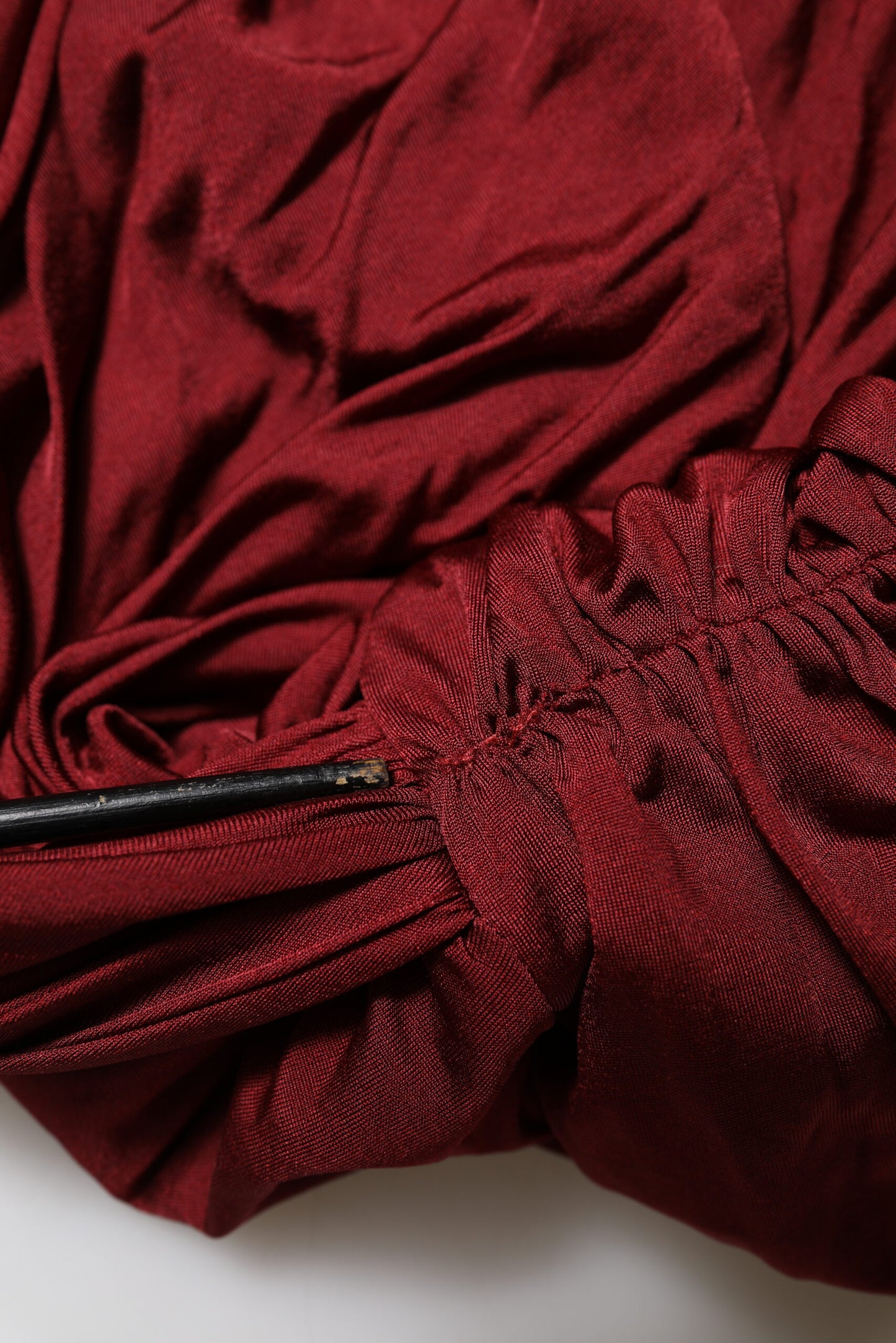 Dolce & Gabbana Red Viscose Fitted One Shoulder Midi Dress