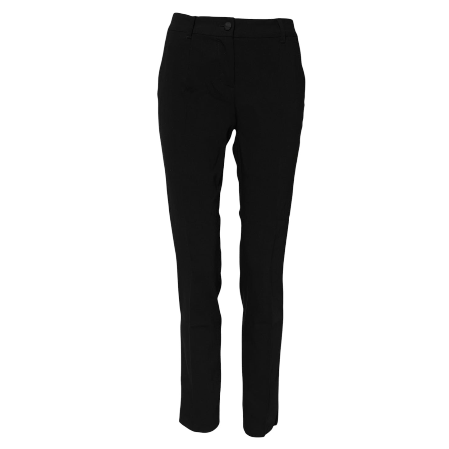 Dolce & Gabbana – Schwarze Anzughose aus Wolle mit mittlerer Taille und schmalem Schnitt