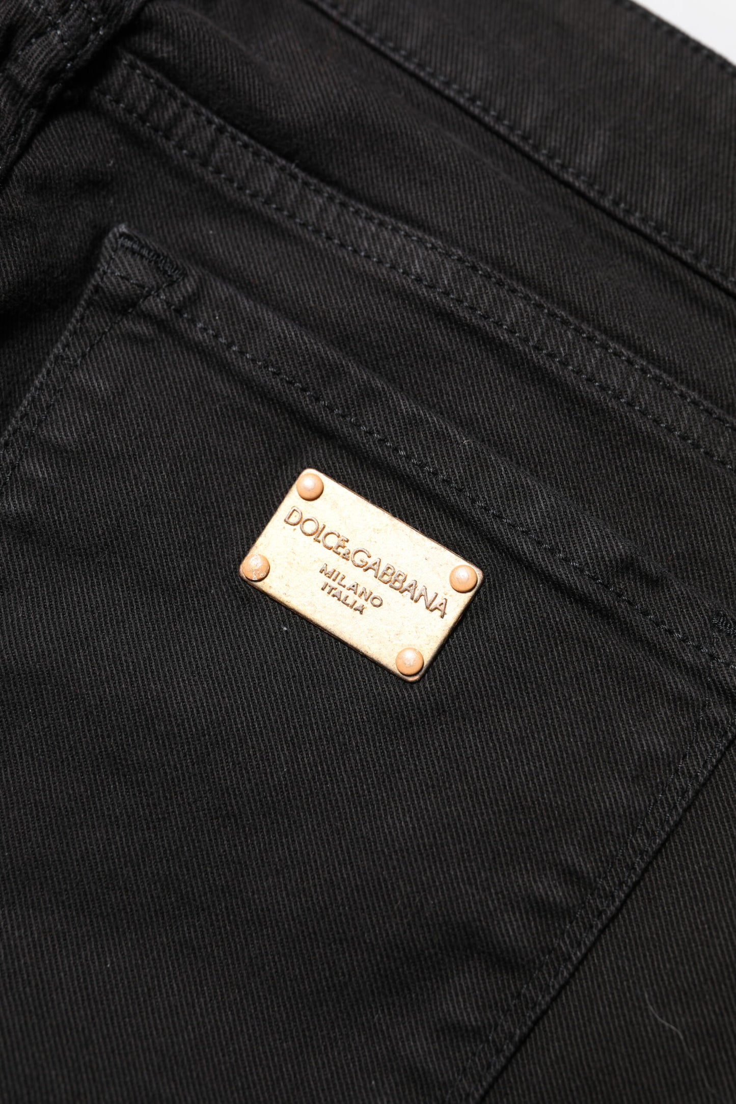 Dolce & Gabbana – Schwarze Skinny-Jeans aus Baumwolle mit mittlerer Taille