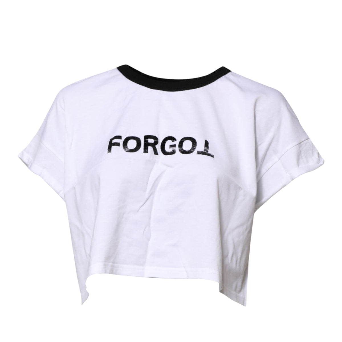 Dolce & Gabbana – Kurzes T-Shirt mit Rundhalsausschnitt und Grafikdruck in Weiß