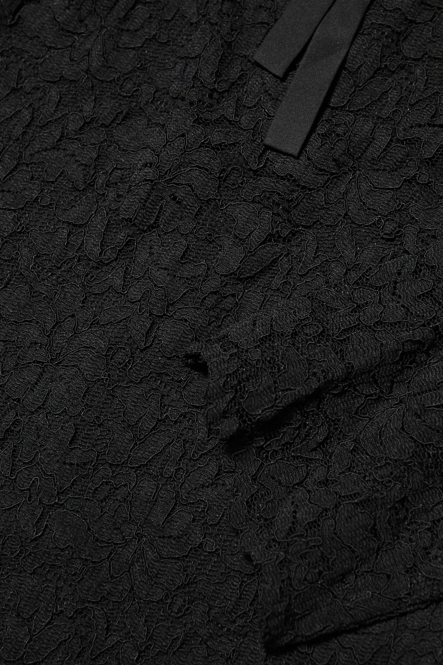 Dolce & Gabbana – Schwarzes Langarm-Blusetop aus Nylonspitze