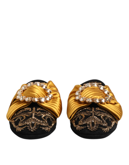 Dolce & Gabbana – Flache Sandalen mit mehrfarbiger Verzierung