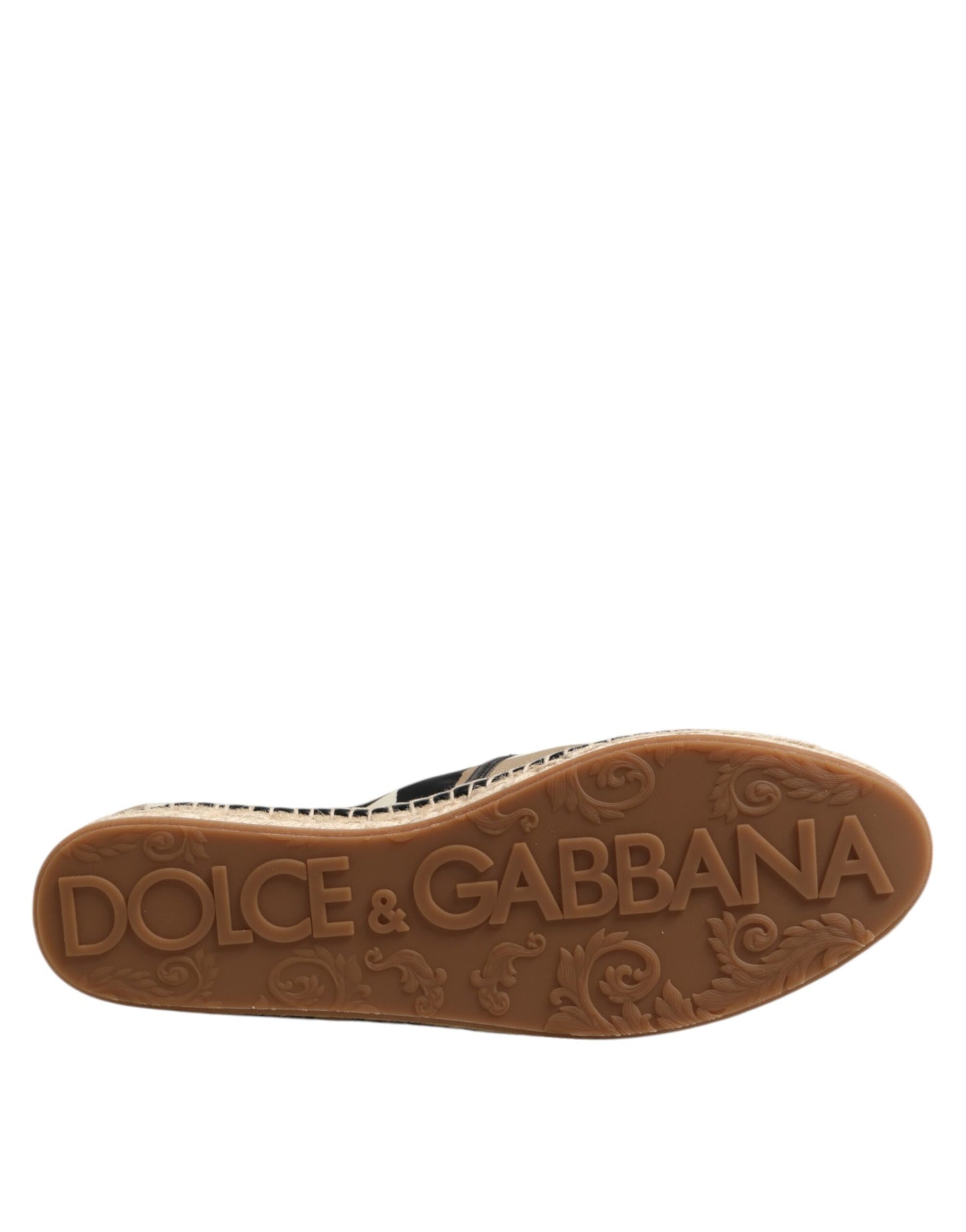 Flache Espadrille-Schuhe aus Canvas mit mehrfarbigen Streifen von Dolce & Gabbana