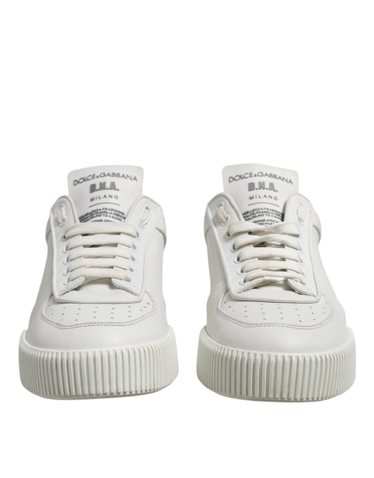 Dolce & Gabbana Weiße Miami Leder Low Top Herren Sneakers Schuhe