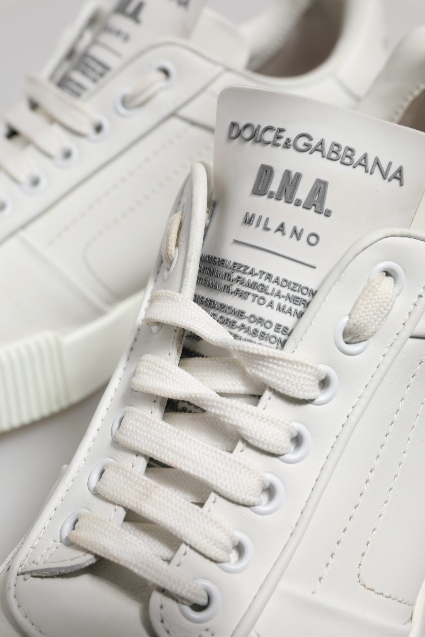 Dolce & Gabbana Weiße Miami Leder Low Top Herren Sneakers Schuhe