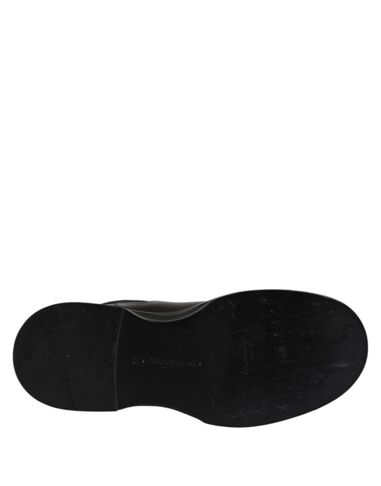 Dolce & Gabbana – Schwarze, wadenlange Lederstiefel mit flacher Sohle