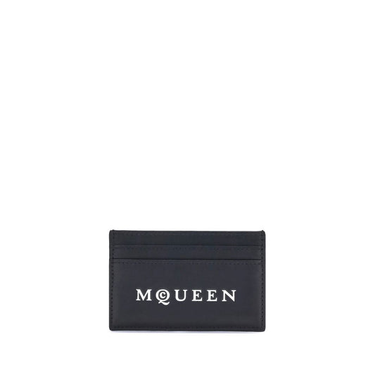 Alexander McQueen Schwarzes Kalbsleder Bos Taurus Portemonnaie