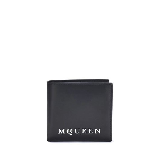 Alexander McQueen Schwarzes Kalbsleder Bos Taurus Portemonnaie