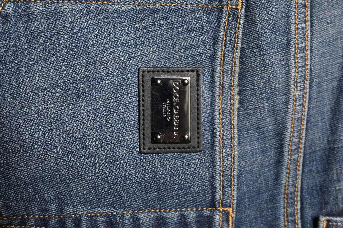 Dolce & Gabbana – Blau verwaschene Skinny-Jeans mit Logo-Plakette für Herren