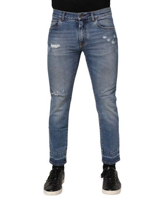 Dolce & Gabbana – Blaue COMFORT-Jeans aus Baumwoll-Logo