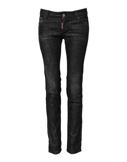 Dsquared² – Schwarze Skinny-Jeans aus Baumwolle mit niedriger Taille