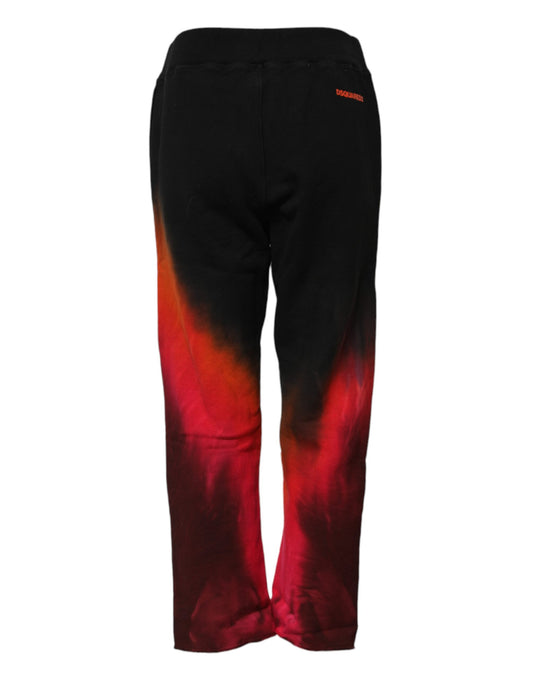 Dsquared² – Jogginghose aus Baumwolle in Schwarz und Rot mit gerader Passform
