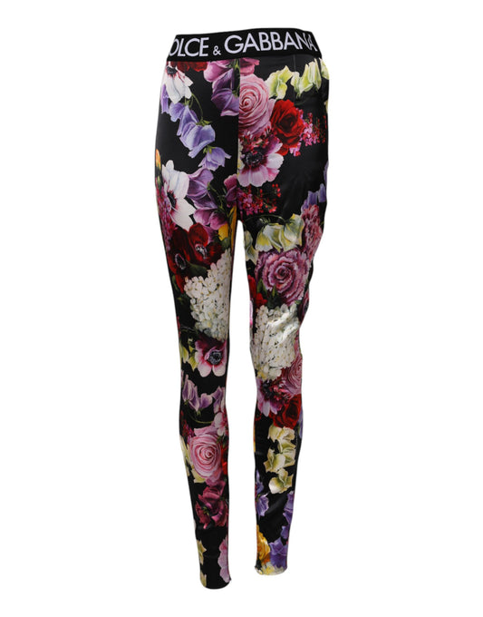 Dolce & Gabbana – Leggings mit mehrfarbigem Blumenmuster und Stretchbund